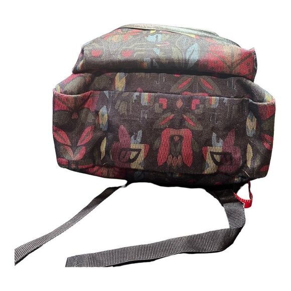 VANS BackPack BookBag Back To School Abstract Floral Leather Accent - Picture 7 of 10